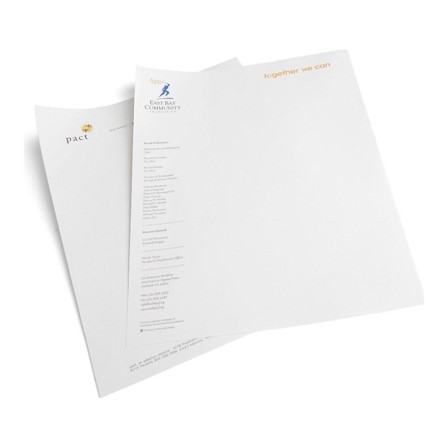 Letterhead for East Bay Community Foundation. Offset printing by PLC Print.