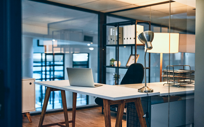 A beautiful office setting.