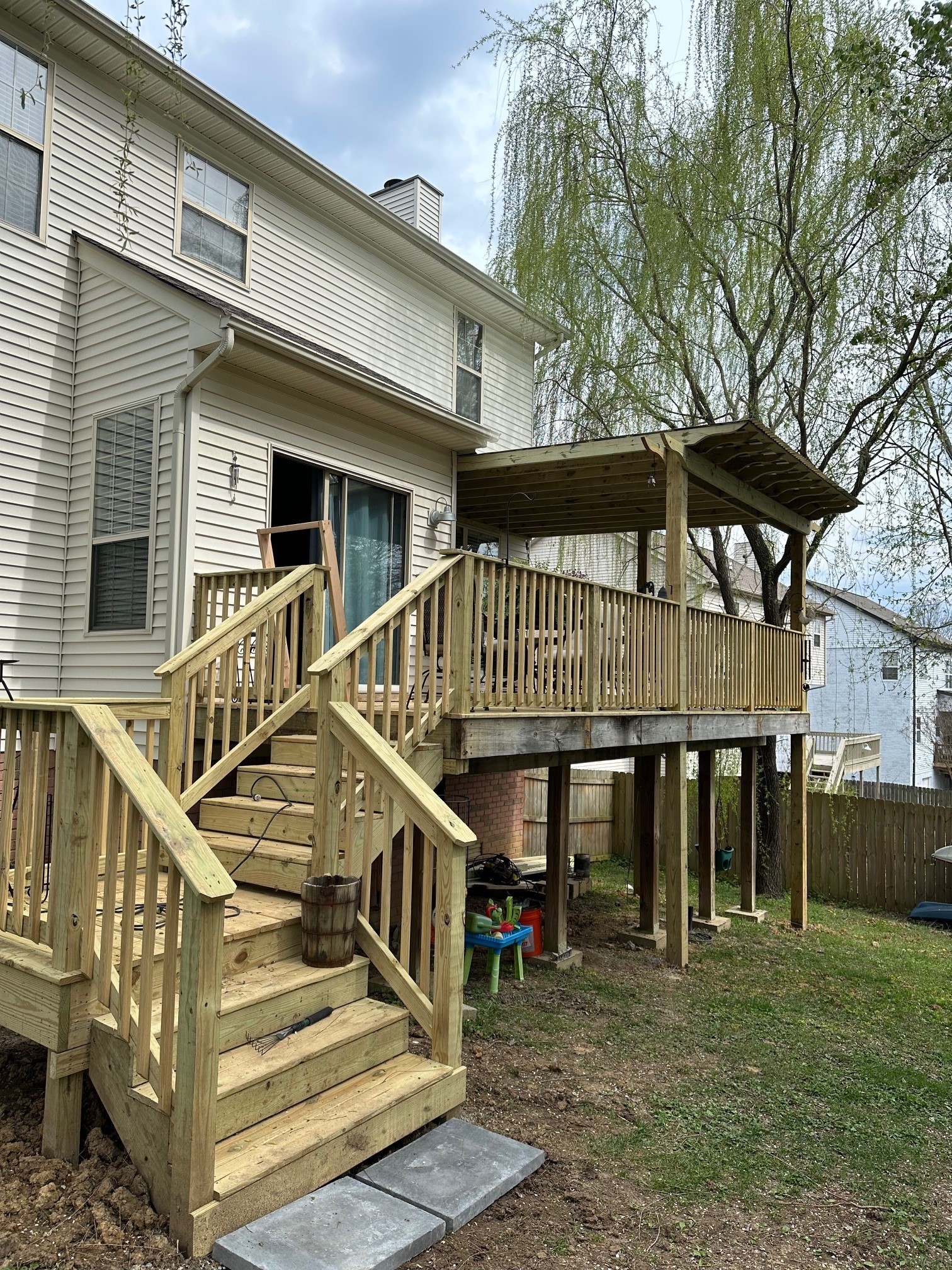 wood deck and stairs