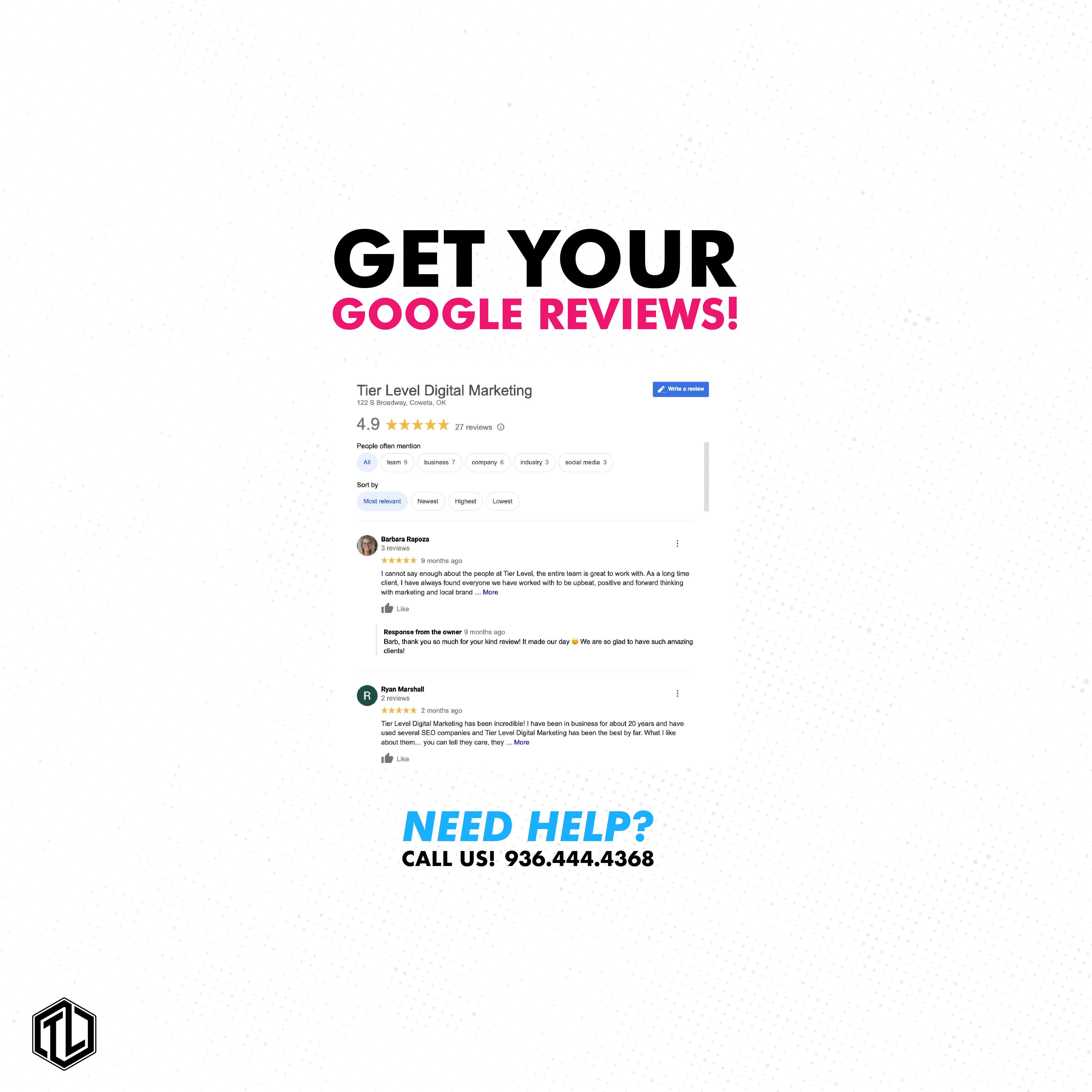 GET THOSE GOOGLE REVIEWS! The quality and quantity of reviews on Google is one of the most important ranking factors for local SEO. Do you have questions on how to gain more Google reviews? We have a few tricks up our sleeve!