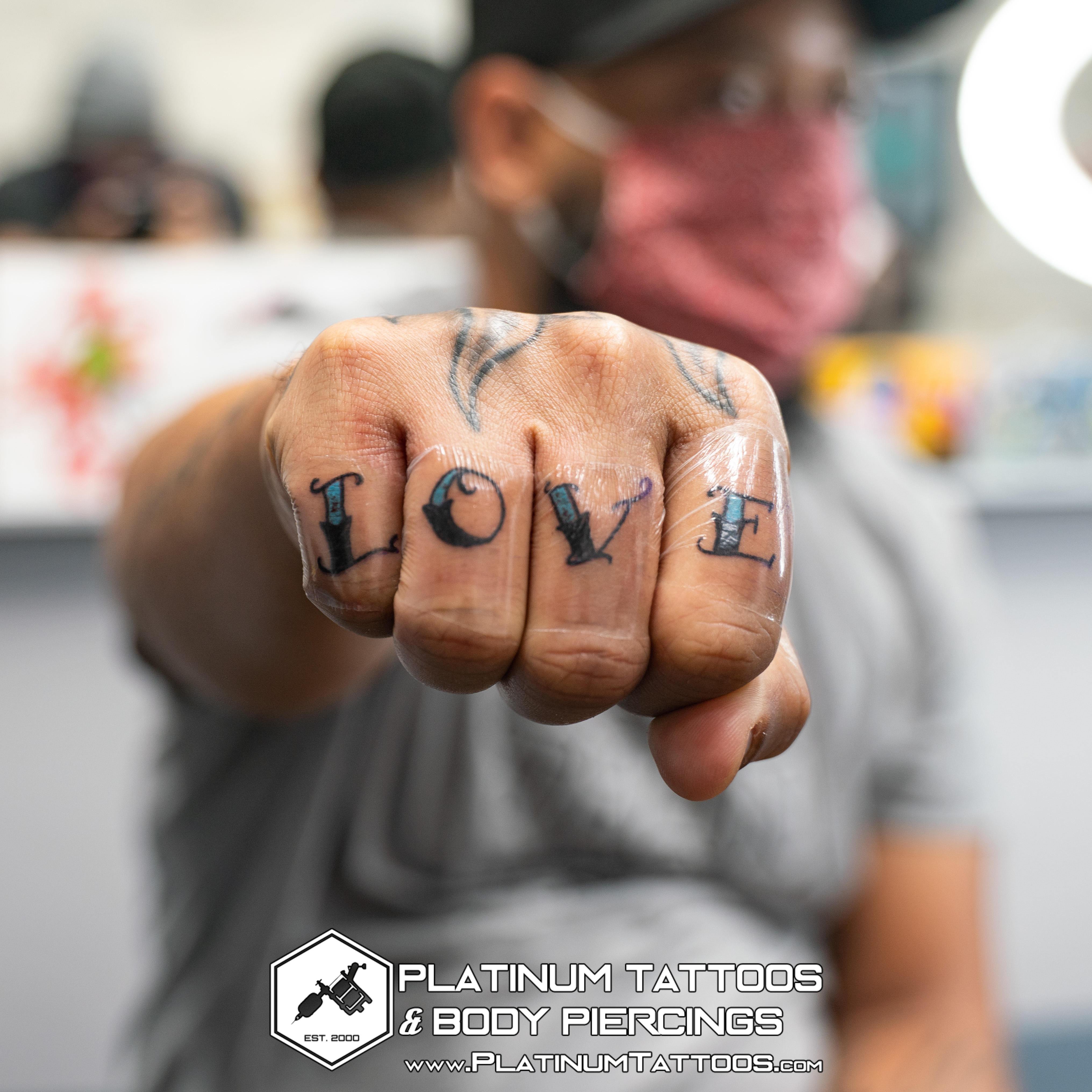 Finger Tattoo @Platinum Tattoos & Piercings San Antonio, Tx