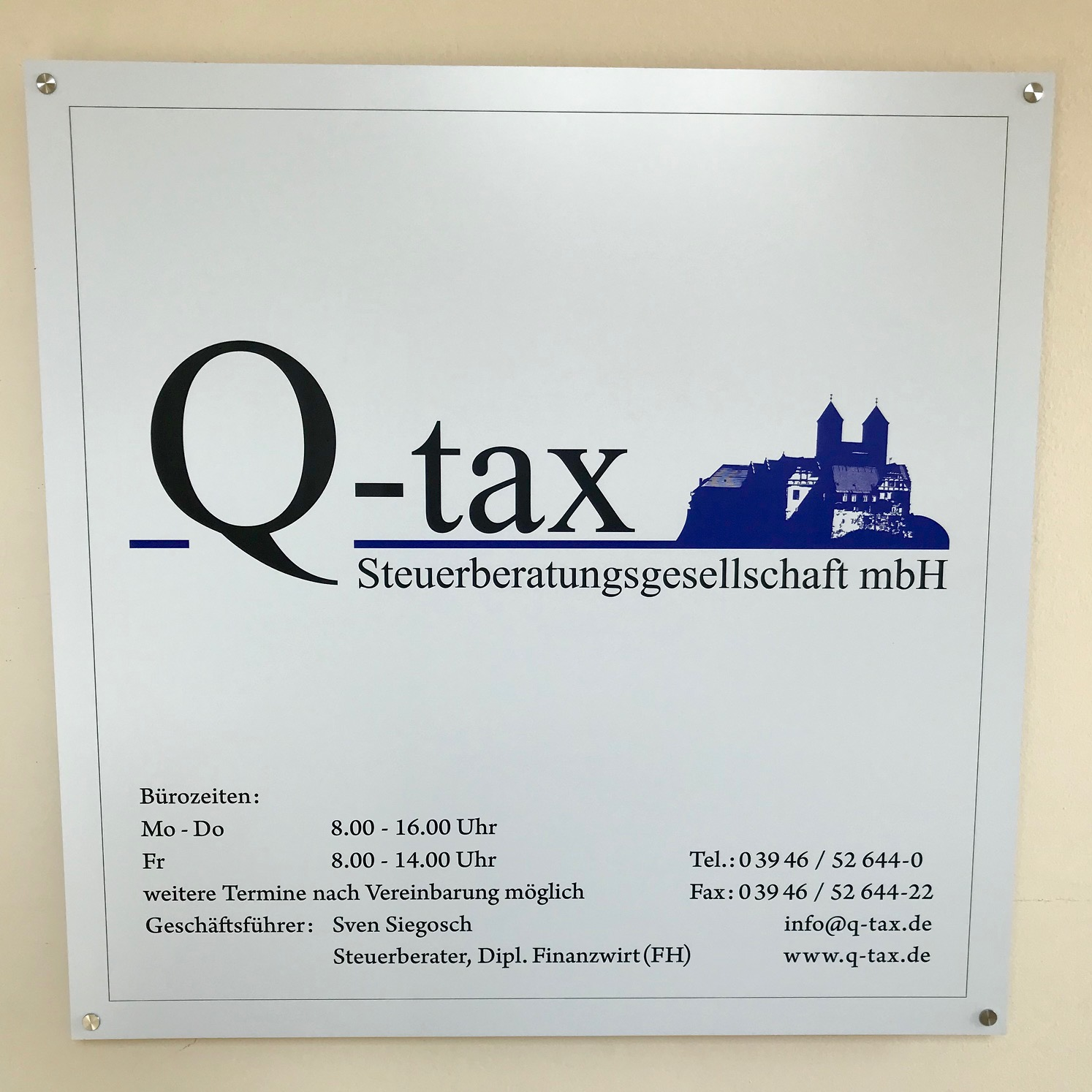 Bild 1 Q-tax Steuerberatungsgesellschaft mbH Sven Siegosch in Quedlinburg