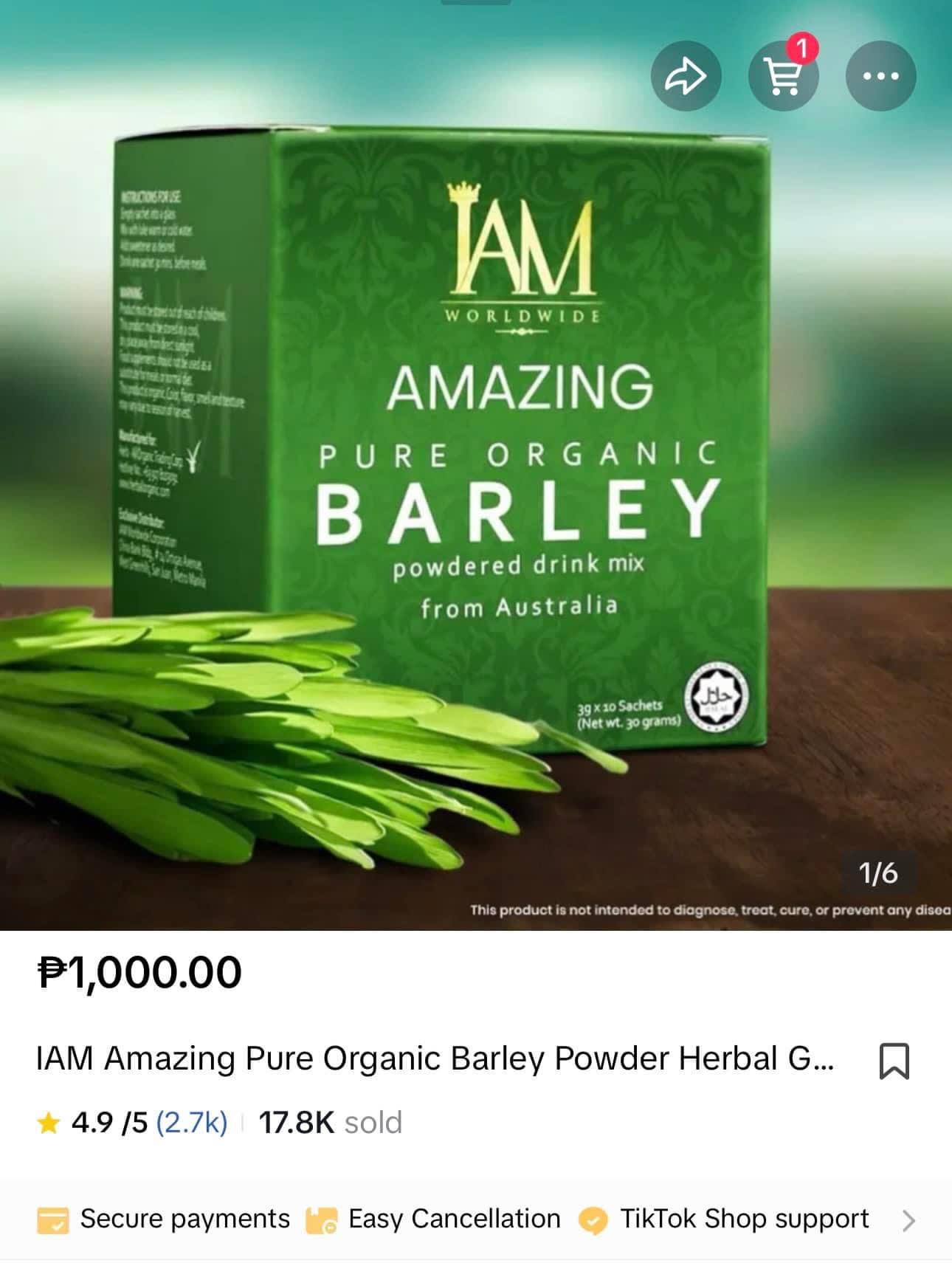 Images Iam Pure Organic Barley