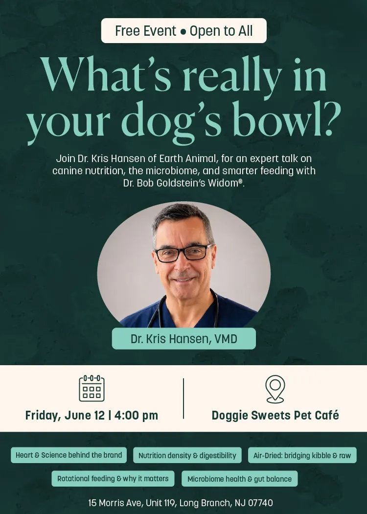 Image of Local Pet Event CAFE EVENT: EARTH ANIMAL NUTRIONAL SEMINAR Nearby