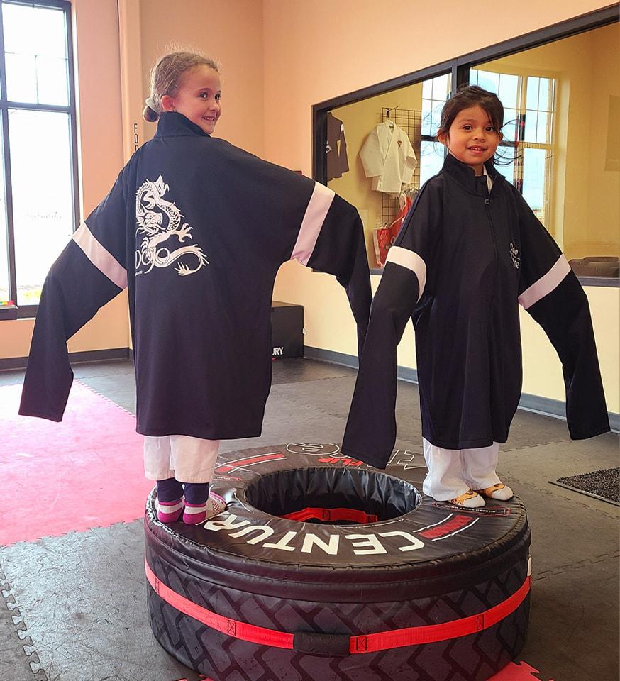 We now have Dojo track jackets! Available in child sizes as well.