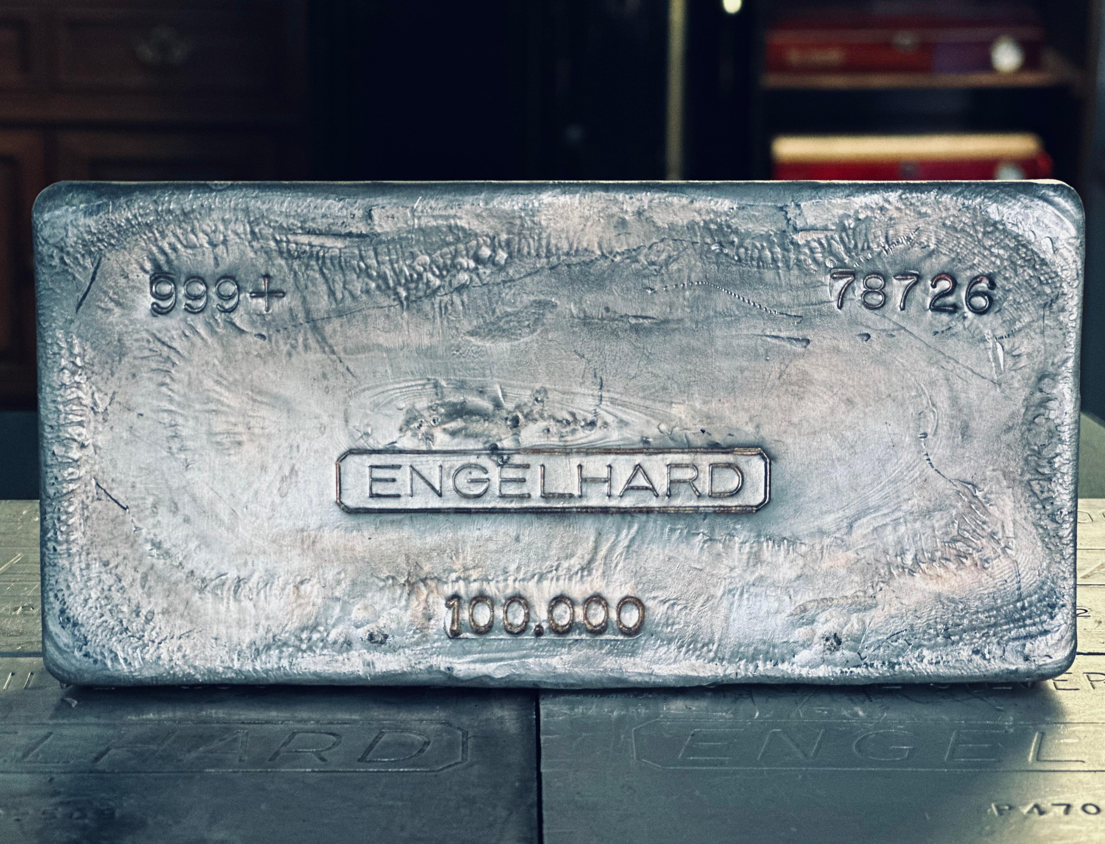 100 oz Vintage Engelhard Silver Bar