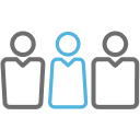 Three people side by side icon.