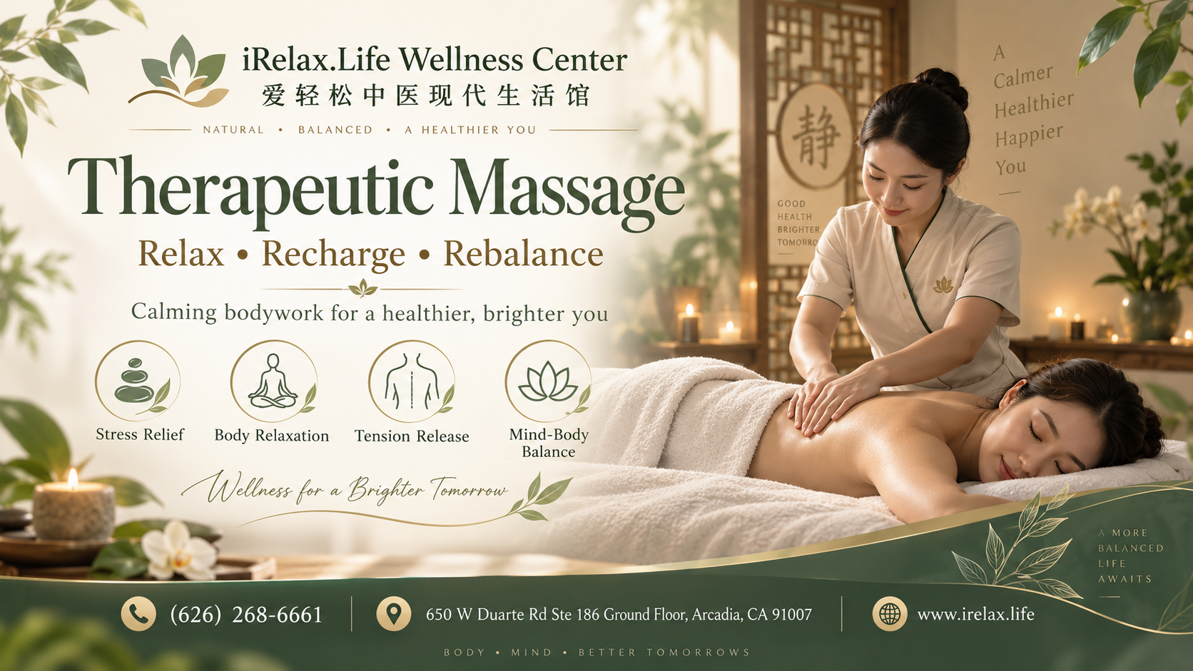 As Licensed massage professionals, my intention is to provide quality care,
inspire others toward better health, and utilize my training and experience
in therapeutic bodywork to put your mind and body at ease.