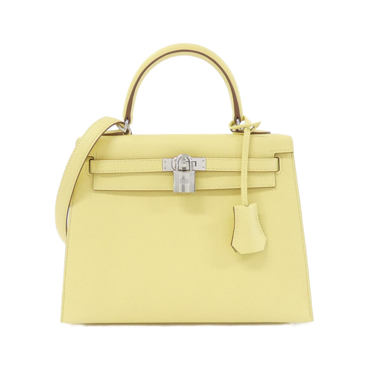 エルメス ケリー 25cm 038416CK エプソン JAUNE POUSSIN シルバー金具 W刻印
