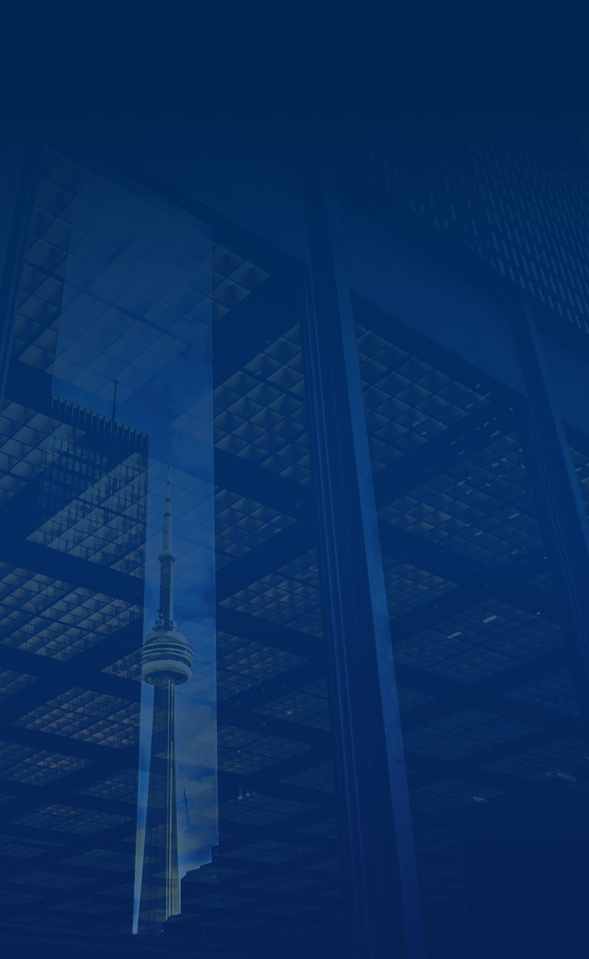 Reflection of the CN Tower on a skyscraper.