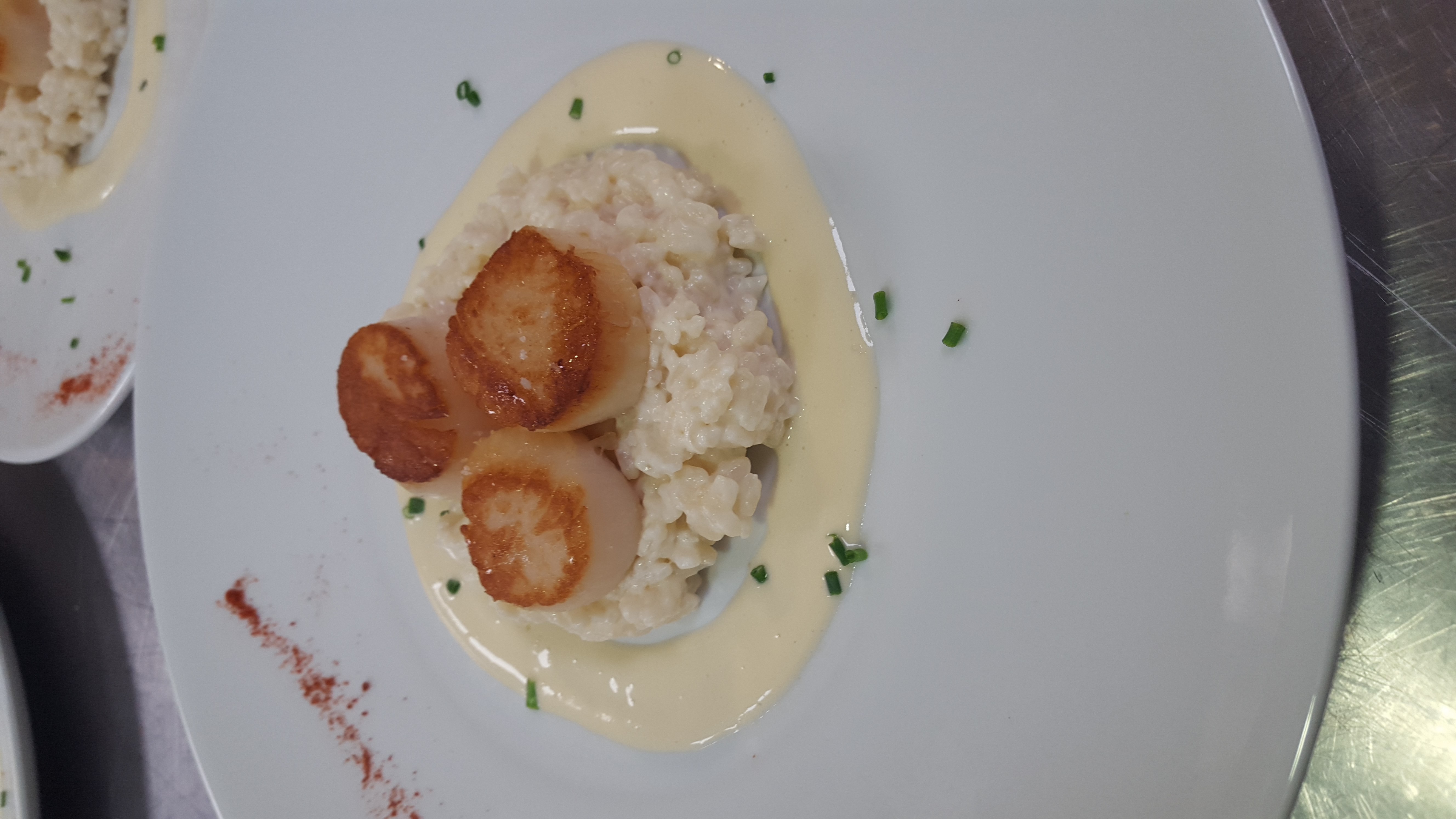 Risotto de saint Jacques au beurre blanc. Risotto de saint Jacques au beurre blanc.