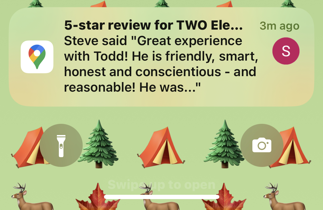 Always a pleasure seeing a Google 5-star review on the cellphone.