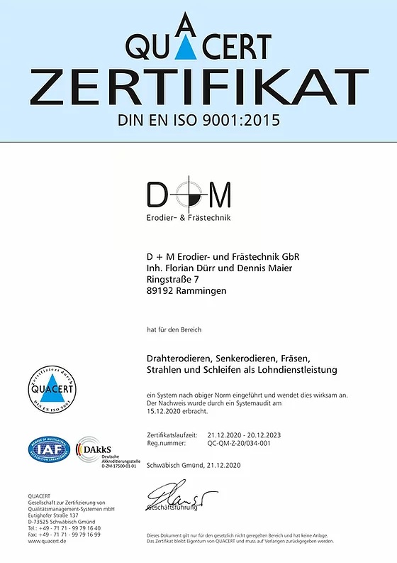 D + M Erodiertechnik & Frästechnik GbR, Ringstrasse 7 in Rammingen