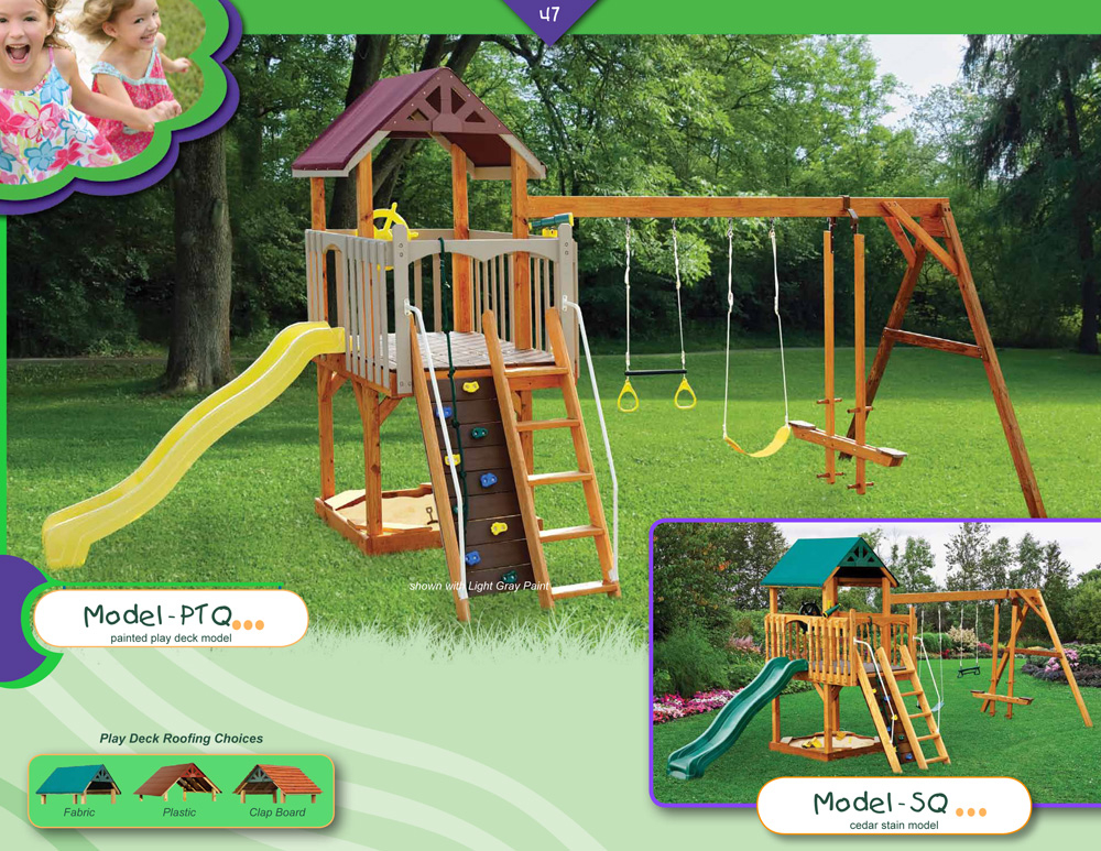 Pressure treated wood swingsets