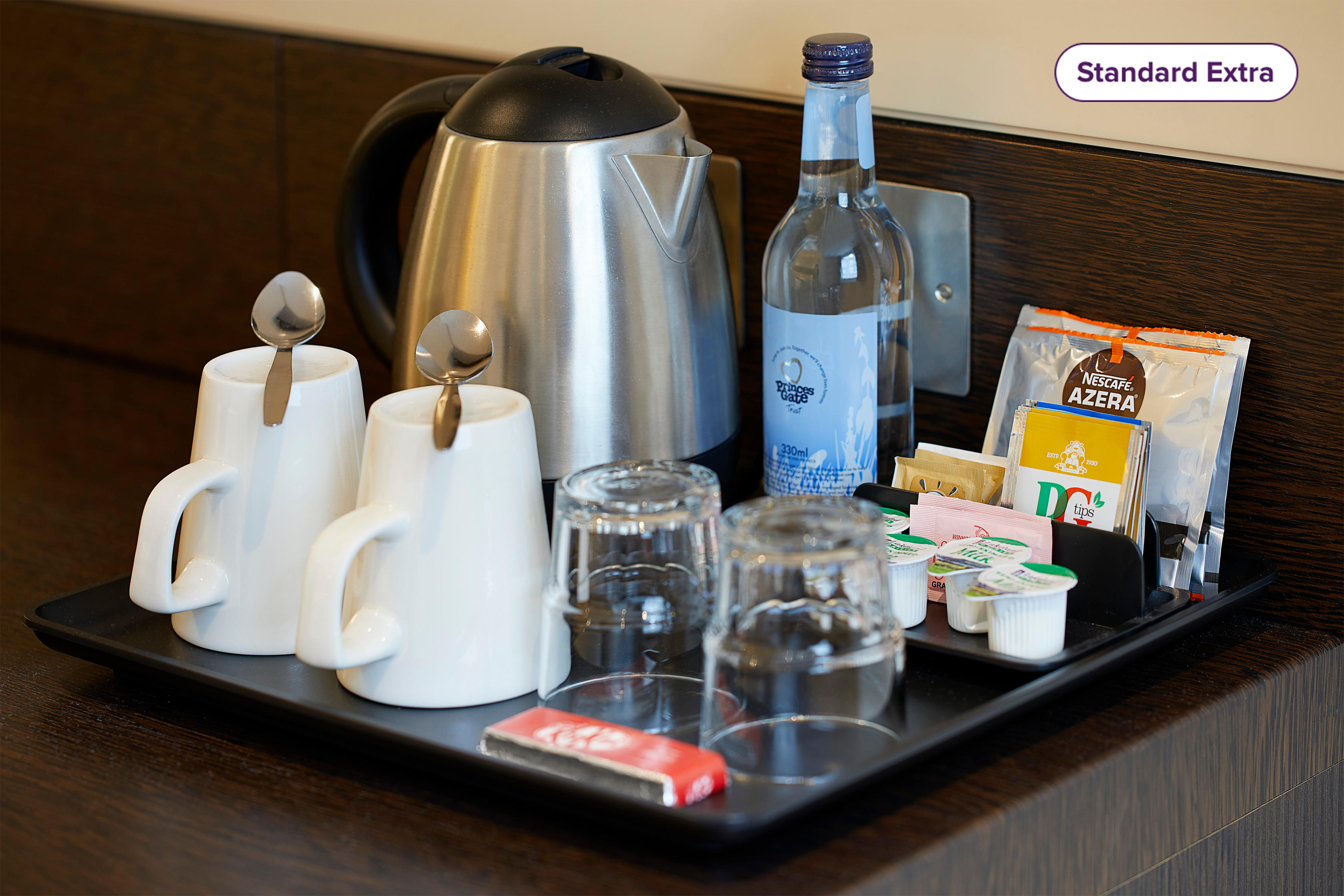 Standard Extra Bedroom with tea and coffee making facilities Premier Inn Birmingham City Centre Bridge Street hotel Birmingham 03337 773906