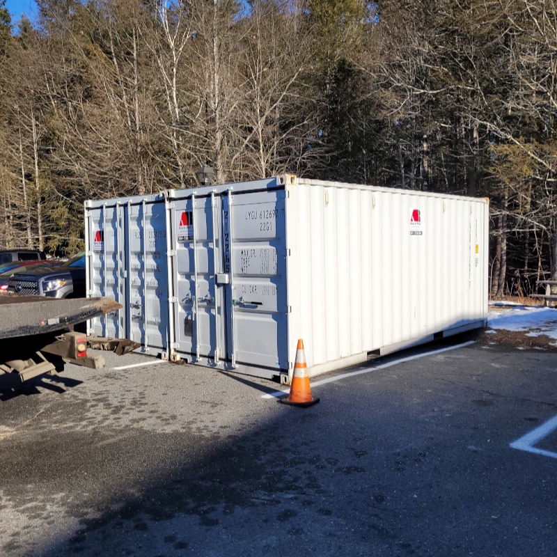 20 ft storage container rental was delivered to Falmouth ME 04105.
20 ft storage container rental wa 