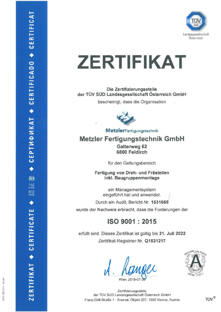 Metzler Fertigungstechnik GmbH, Gatterweg 62 in Feldkirch