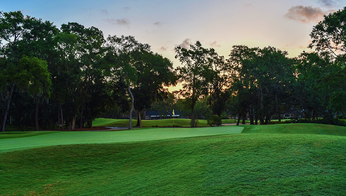 A scenic golf course.