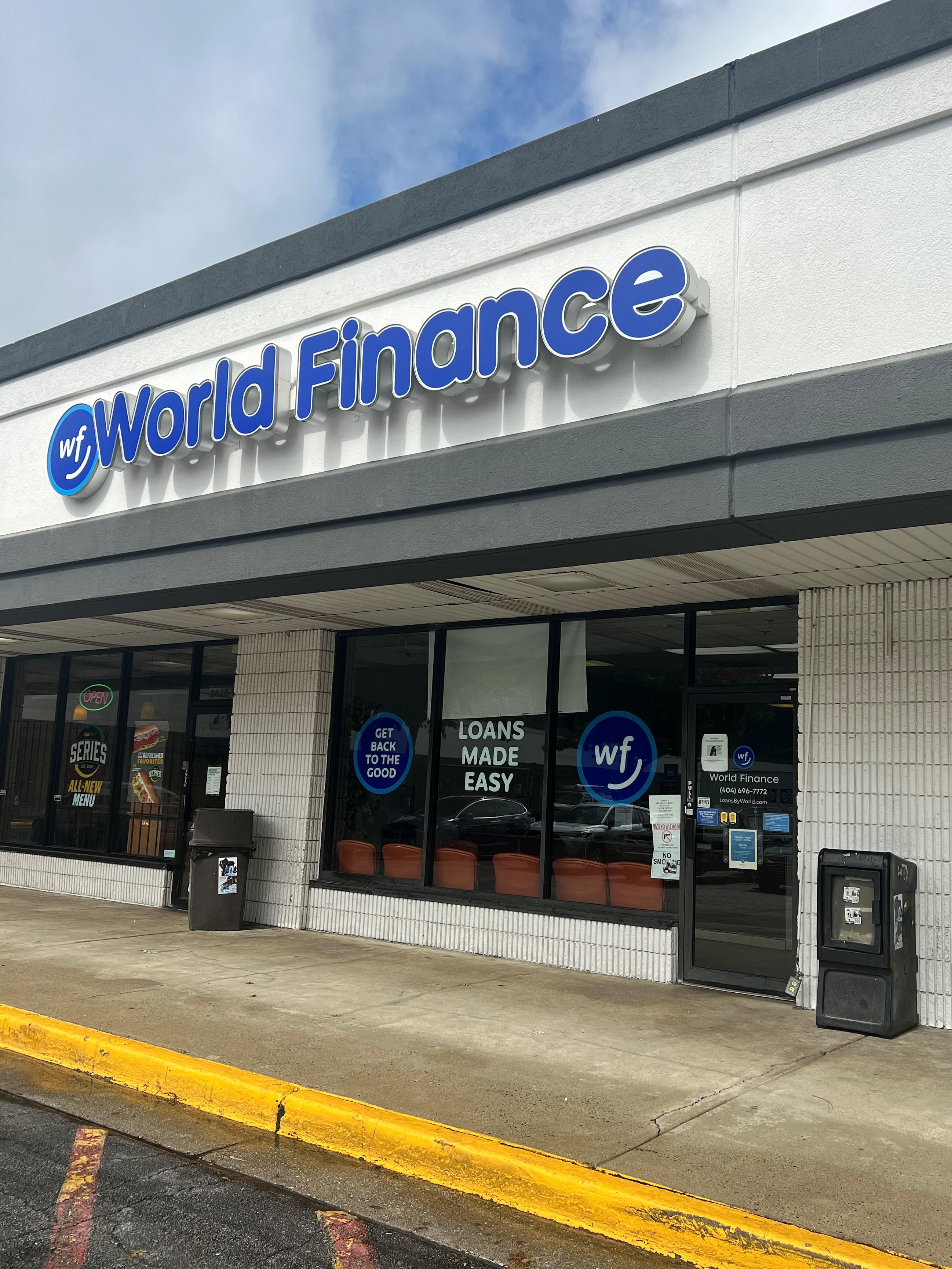 Front of Branch - angle view World Finance Atlanta (404)696-7772