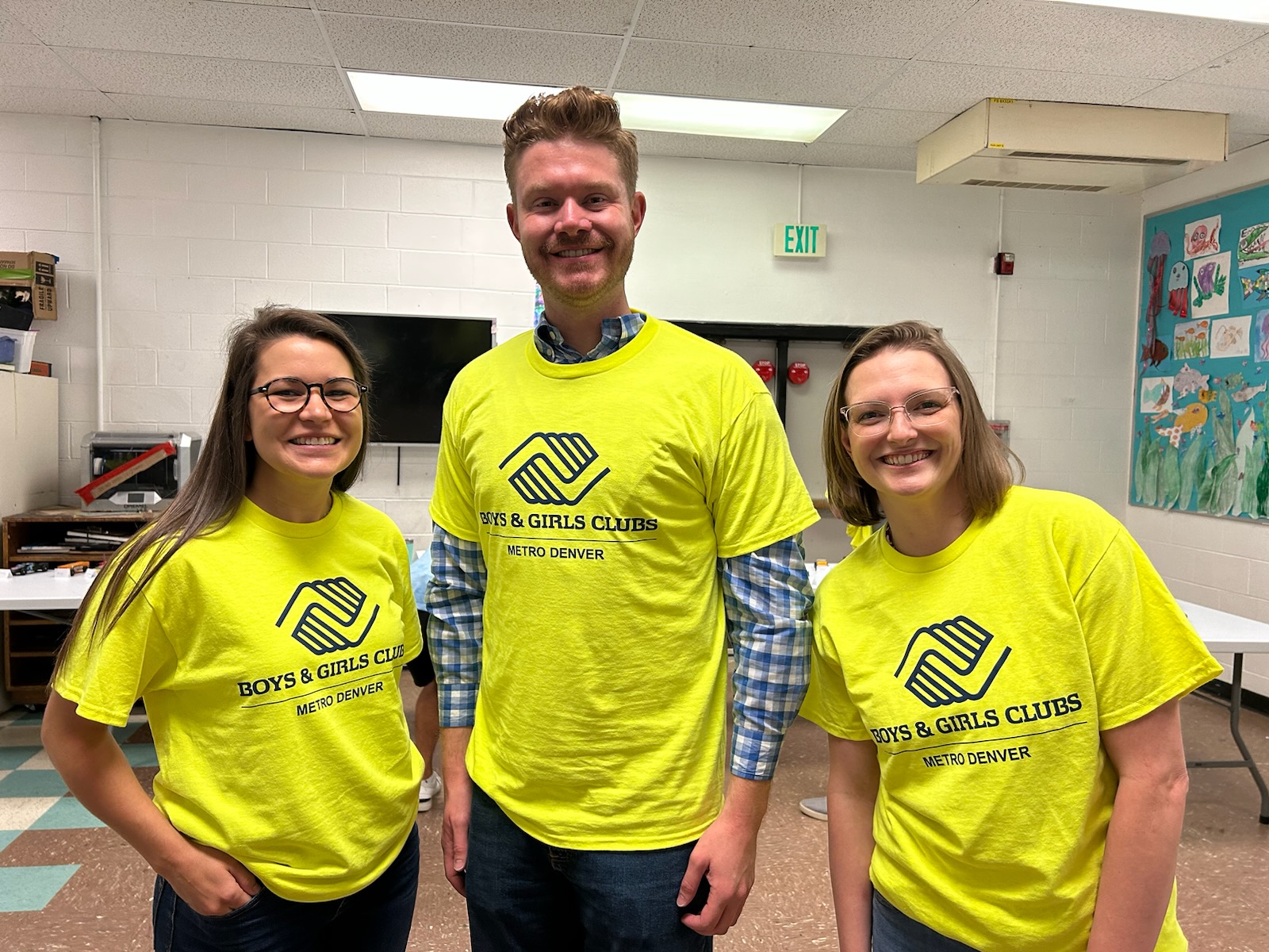 Cayla, Nick and Haylee volunteering at the Boys and Girls Club