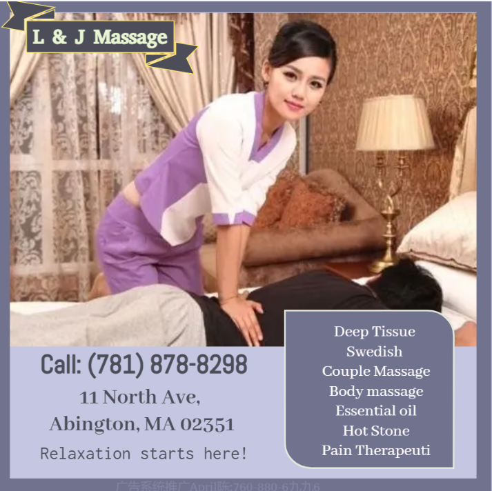 Asian Body Massage helps to relax the entire body, 
increases circulation of the blood and treats em L & J Massage Abington (781)878-8298