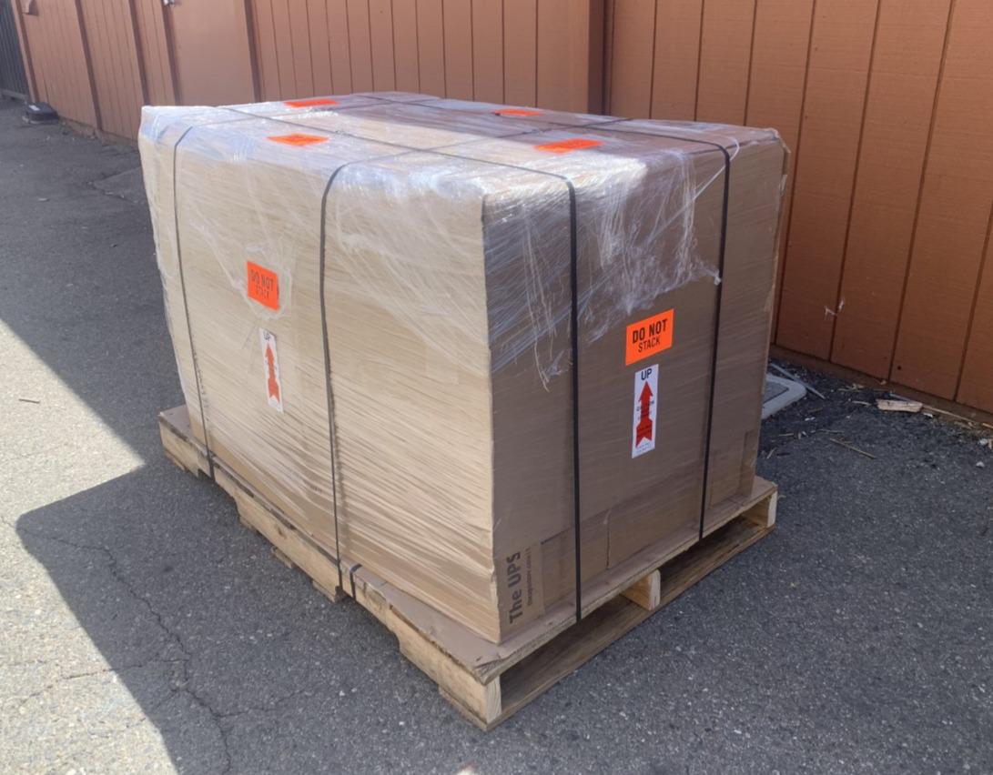 Freight packed on pallet