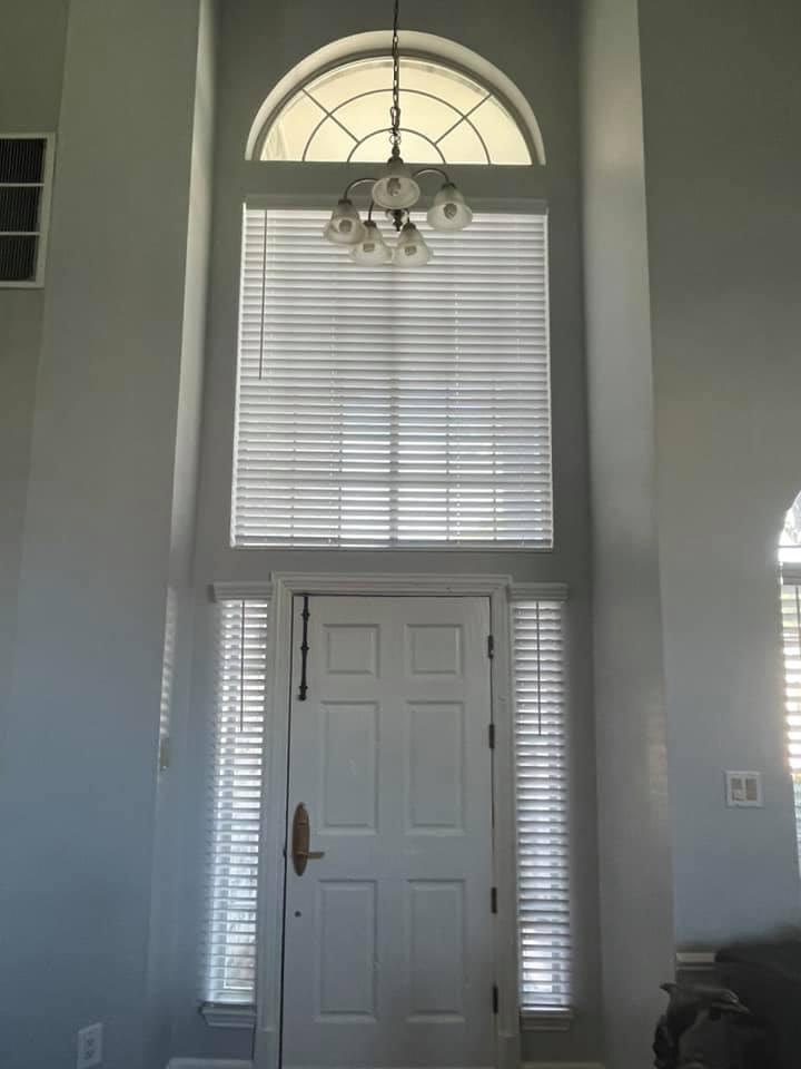 Blinds for the tiniest or tallest locations in your home, as seen in this foyer/entrance way.