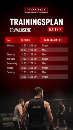 Trainingsplan - Halle 2 -Erwachsene - UMMAH Fight Club
