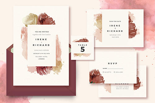 Sample printed wedding materials