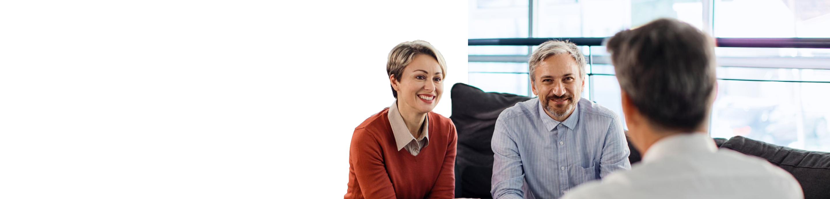 Couple sitting in front of a wealth professional.