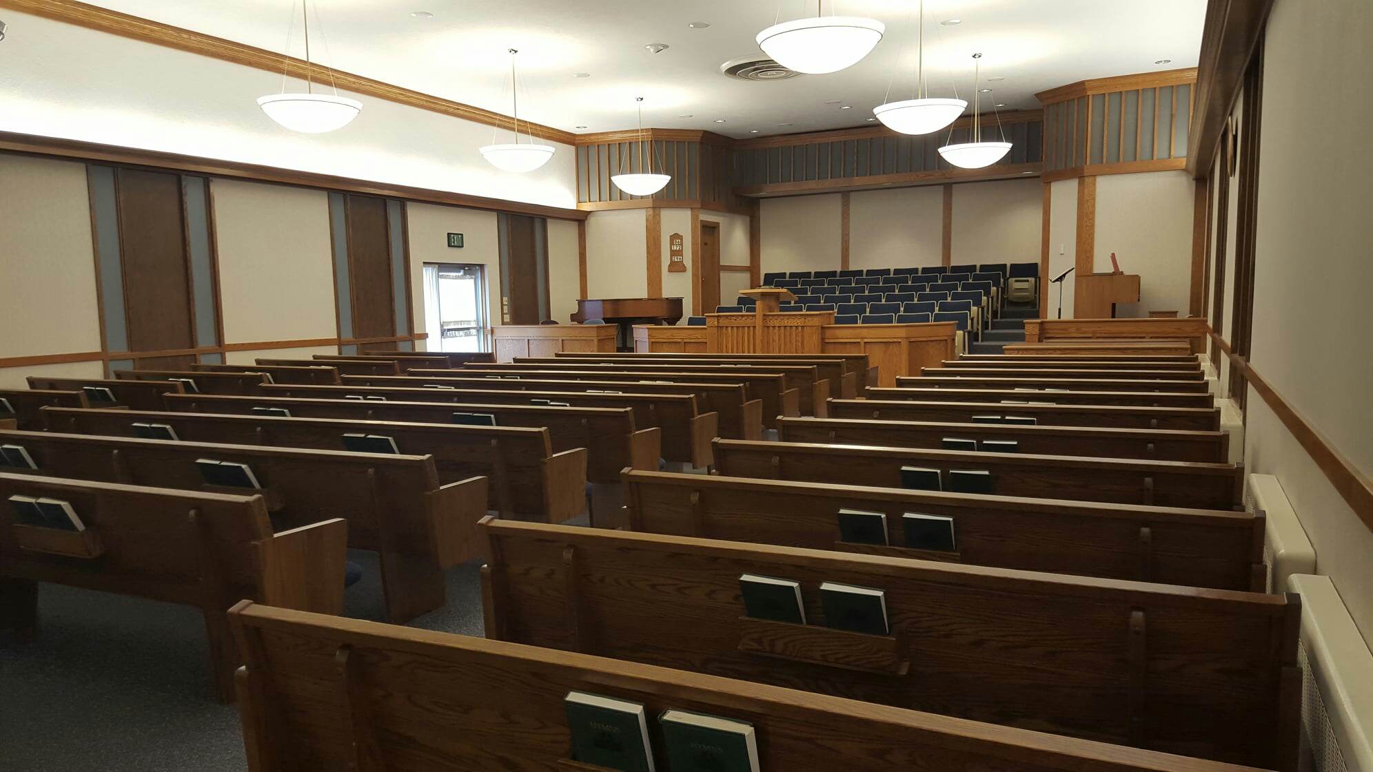The chapel of the Hawthorne and Quinn Building of The Church of Jesus Christ of Latter-day Saints located at 4010 Hawthorne Road in Pocatello, Idaho.