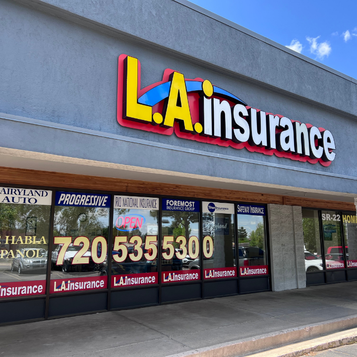 Exterior of the L.A. Insurance Agency located at 15271 East Mississippi Ave. in CO