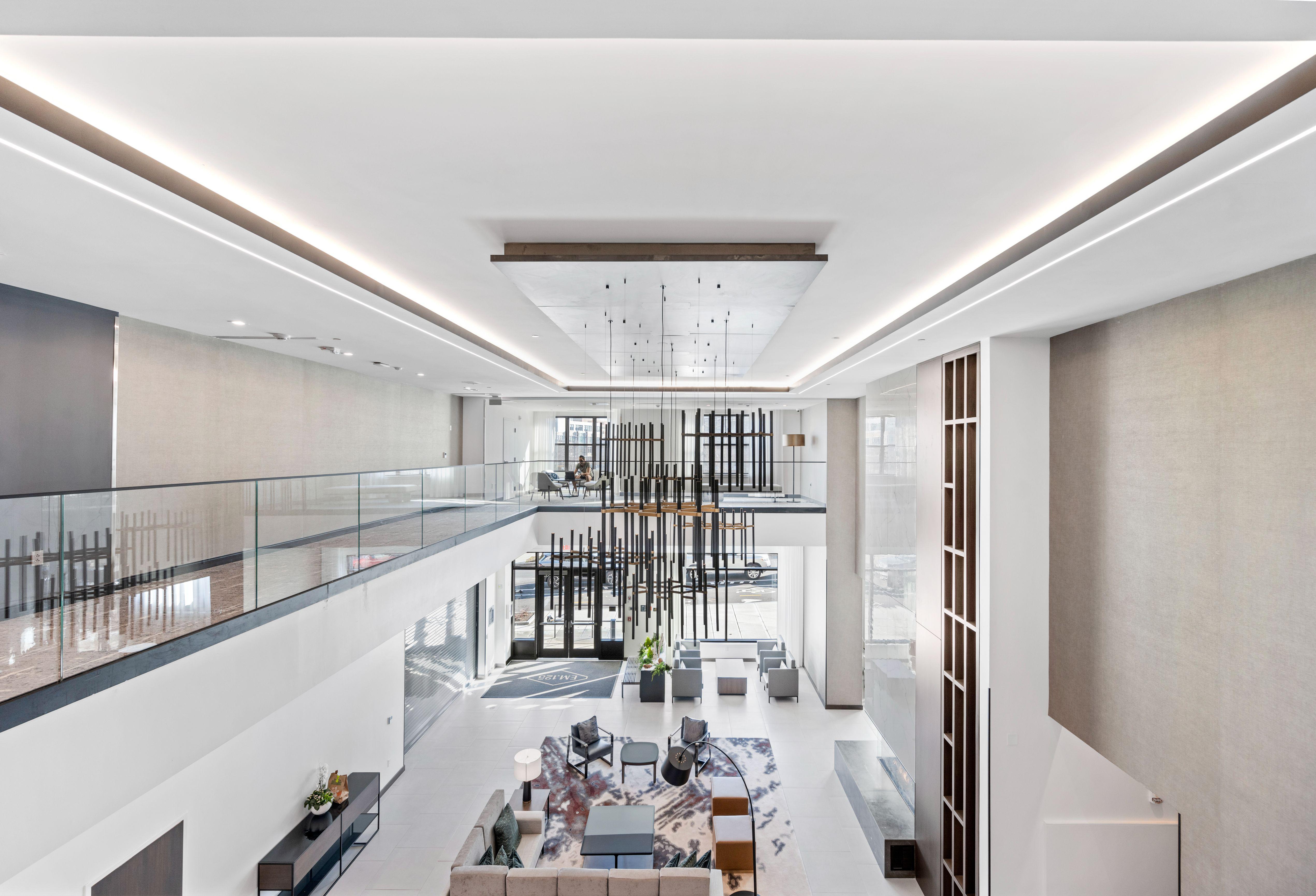 Two-story ceilings grand lobby