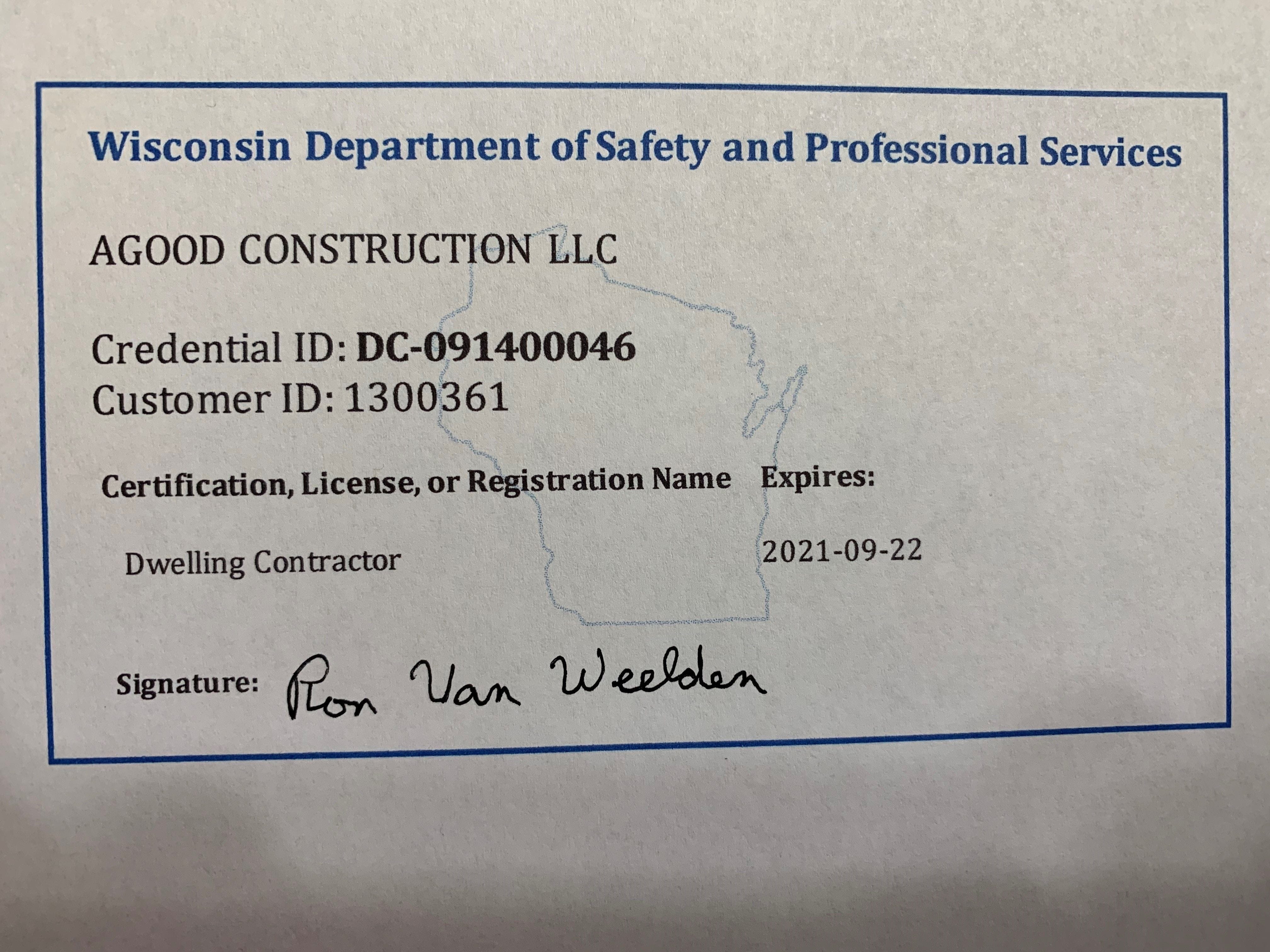 Agood Construction LLC Logo