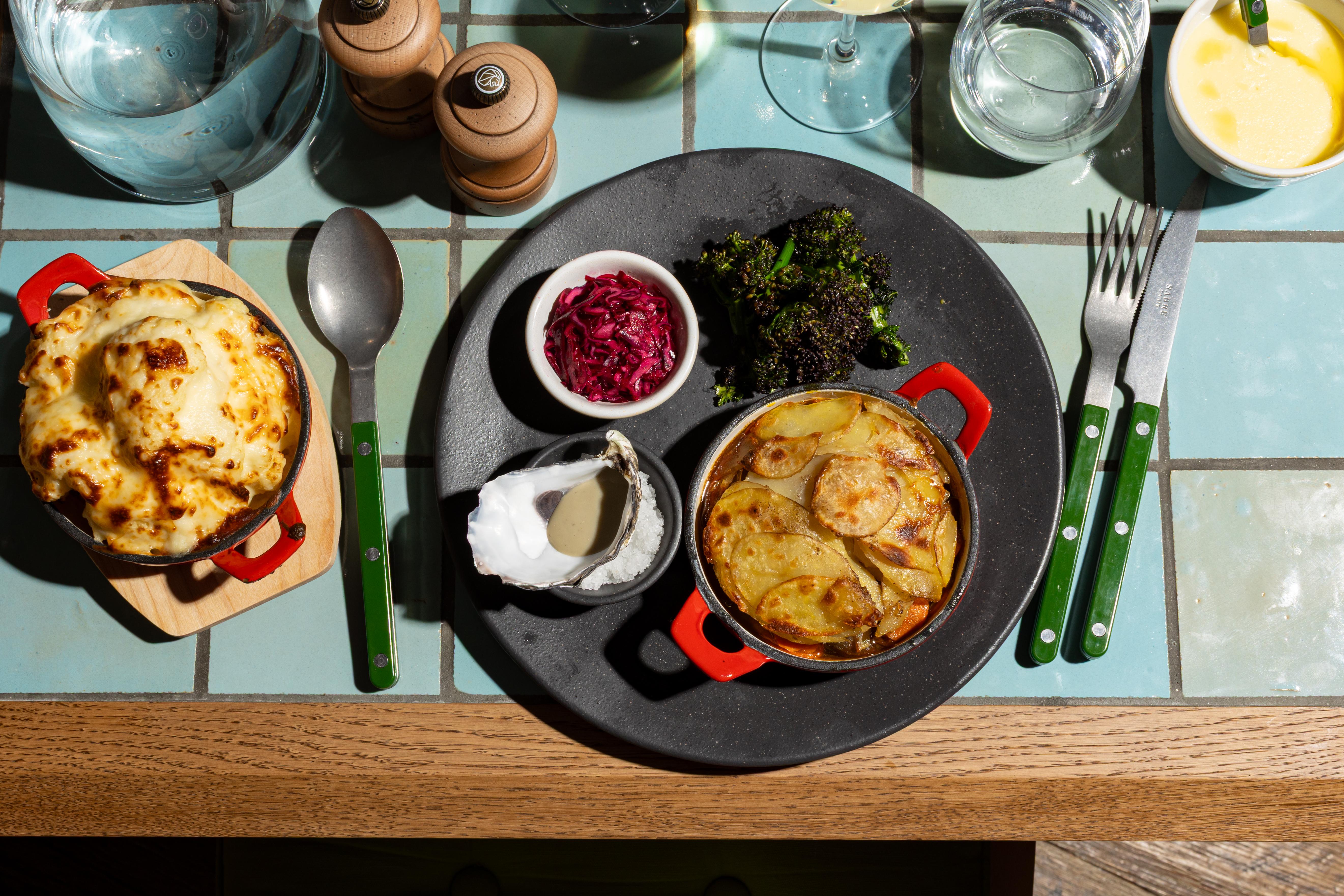Lancashire Hot Pot, Pickled Red Cabbage, Seasonal Greens