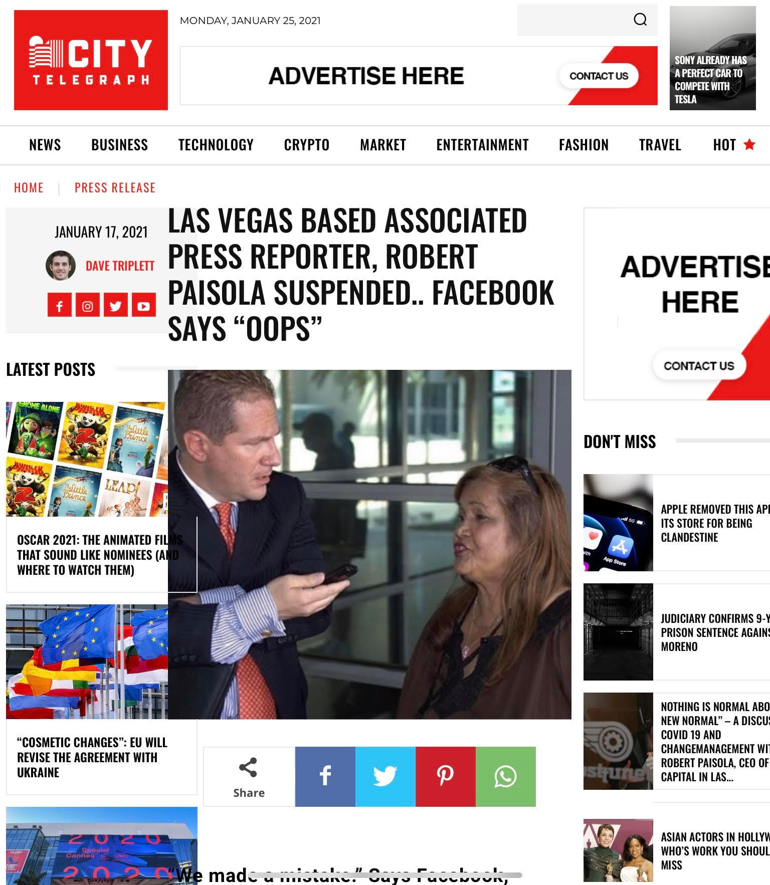 Robert Paisola for the Associated Press