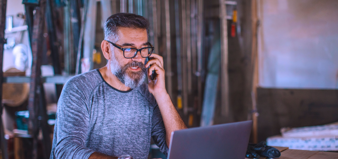 A person talking on a cell phone.
