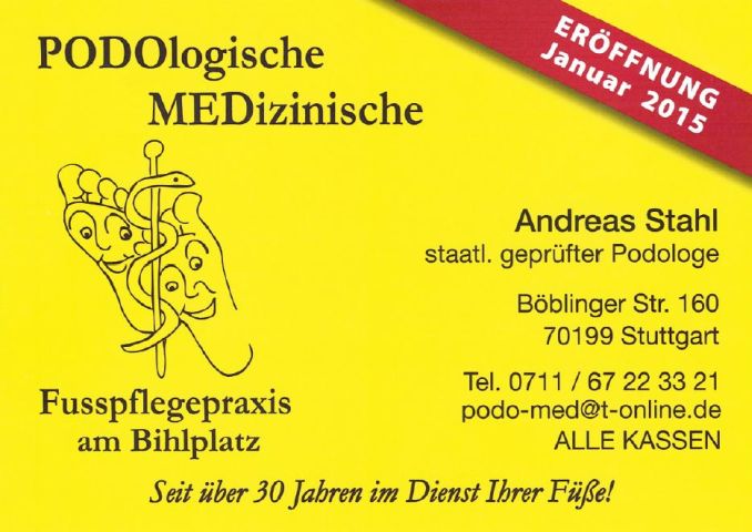 Bild 1 PODO-MED Fußpflegepraxis am Bihlplatz; Inh. Andreas Stahl in Stuttgart