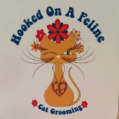 Hooked On A Feline Mobile Cat Grooming Logo