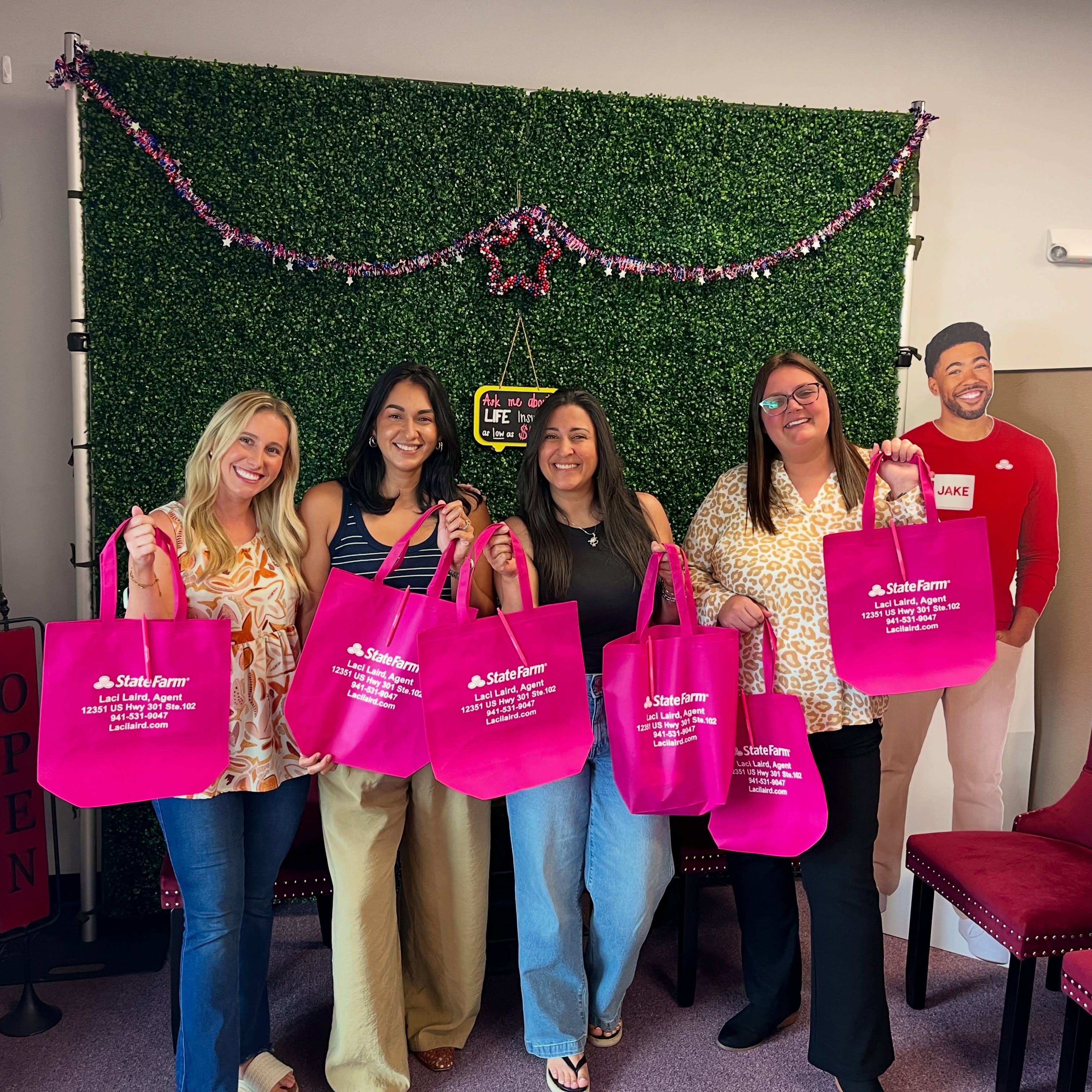 Pink bags, big smiles, and the most wonderful team around. Serving our community is better together! Good neighbors, excellent service, and a little pop of pink.