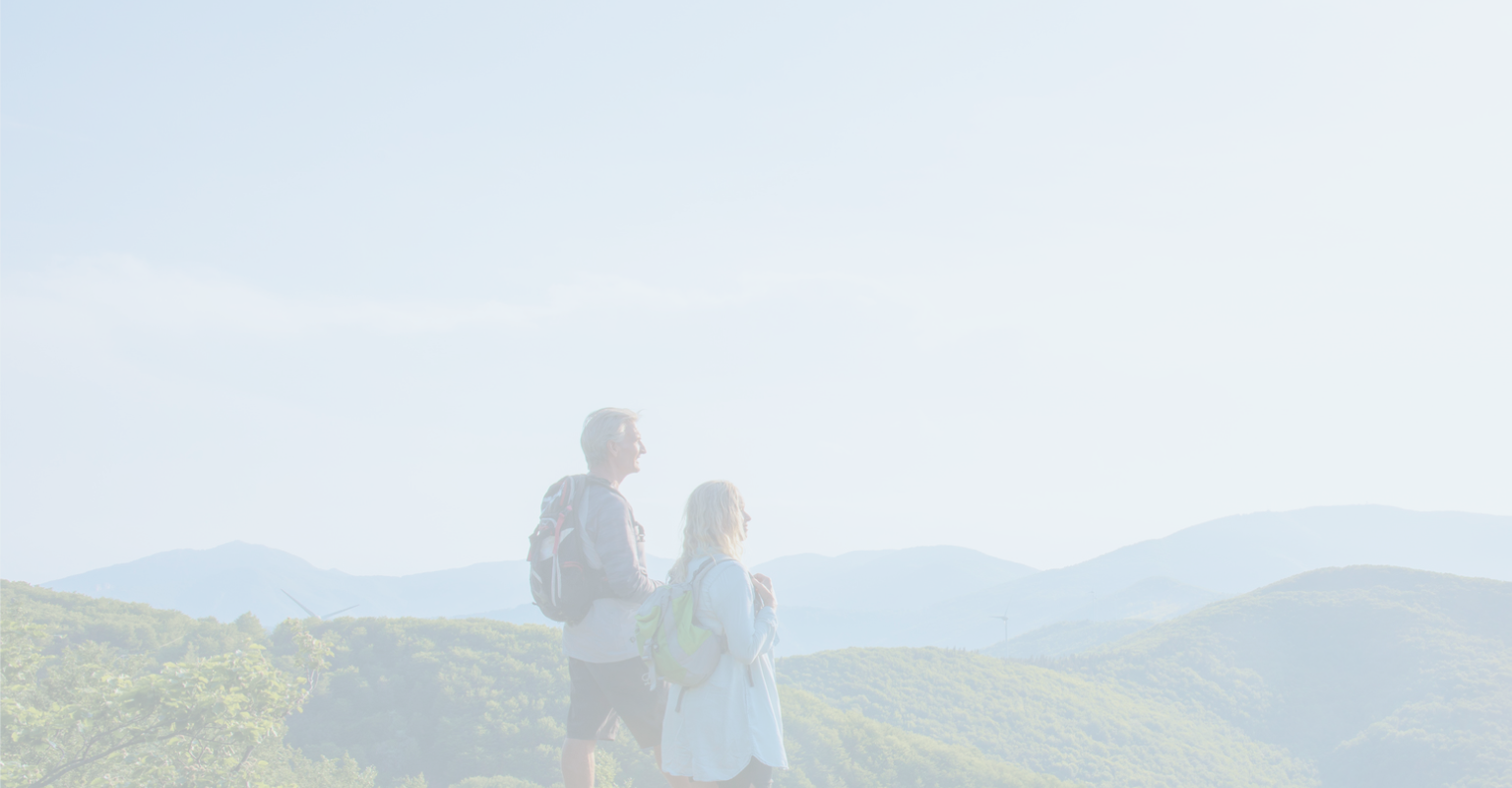 Clients on a hike enjoying the view.