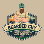 The Bearded Guy Lawn and Landscape Logo