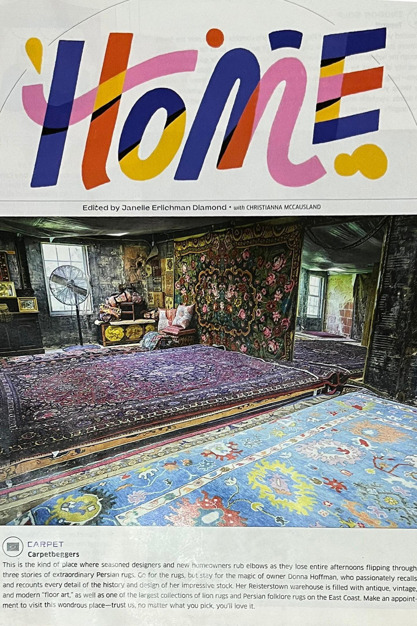 Carpetbeggars Hand Knotted Rugs wins Best of Baltimore Award - Editor's Choice - in Autumn 2023 Home Section.