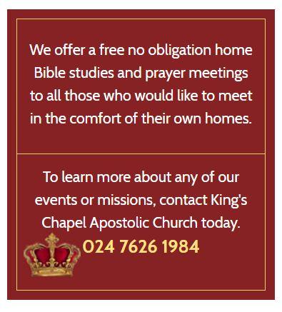King's Chapel Apostolic Church Coventry 02476 261984