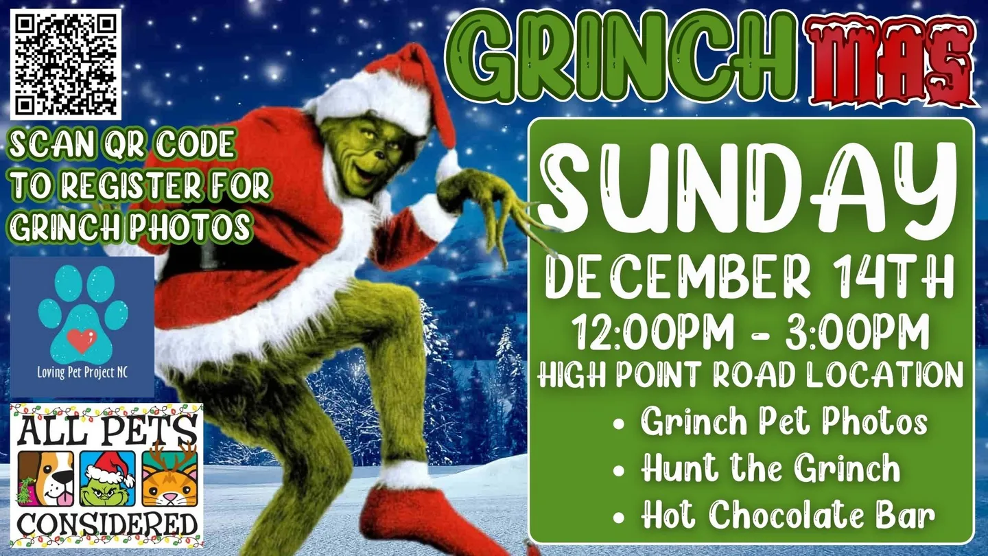 Image of Local Pet Event Grinchmas at All Pets Considered Nearby