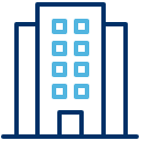 Corporate building icon.