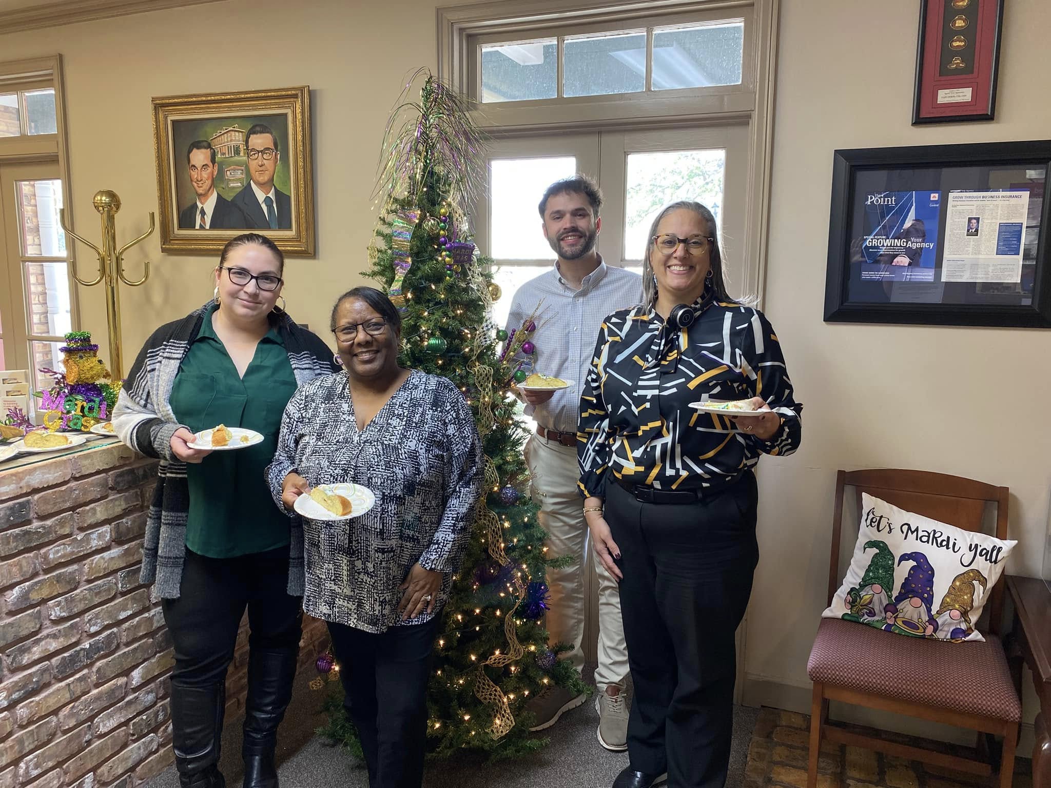 Kicking off the start of Mardi Gras season with our customers and enjoying a slice of king cake. Stop in and get a slice before it’s all gone!