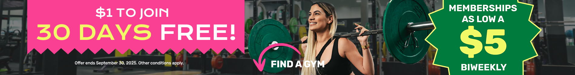 Join for $1 and get 30 days free. Use the search bar or enable location services to find a YouFit Gyms near you. Get started with a free pass or view membership options and join today.