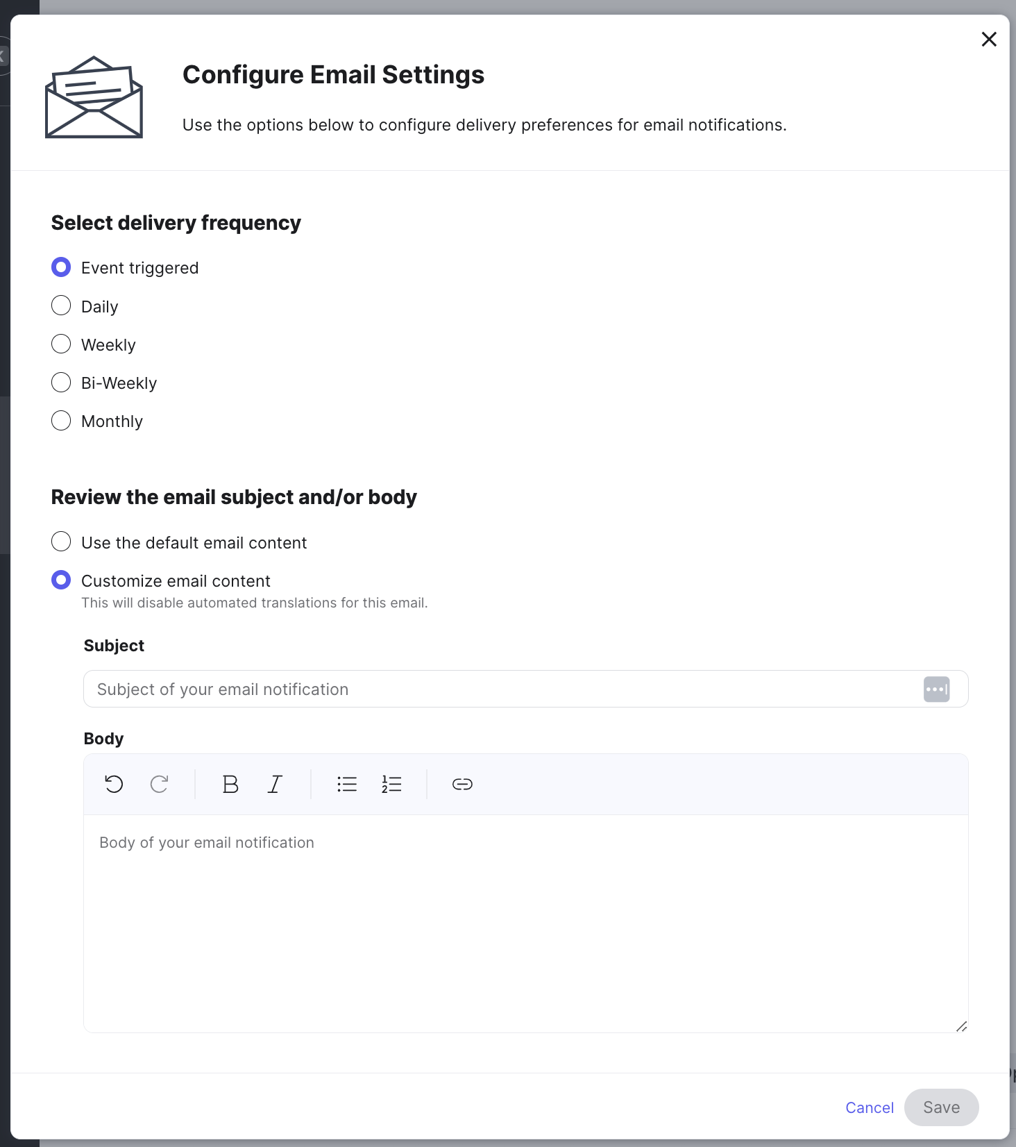 configure email settings