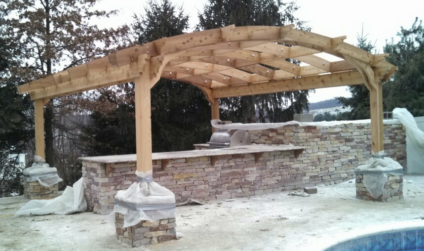 20X20 (2X10 Series) Arched Outdoor Pergola Kitchen Pittsburg, PA